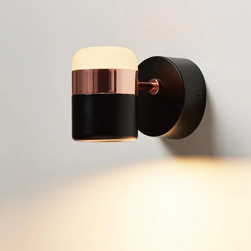 Настенный светильник Adjustable Glass - ∅12см x 17см, черный, холодный свет