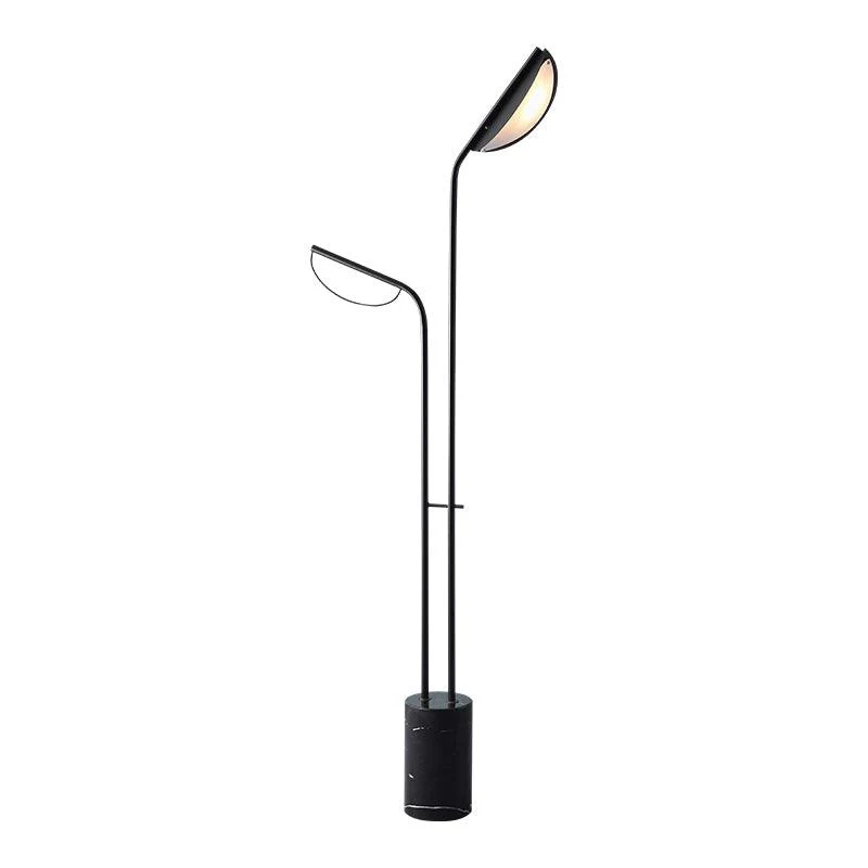 Filo Floor Lamp - ∅ 22.8″ x H 65″ / 58m x H 165cm / Black+Black Marble / UK plug