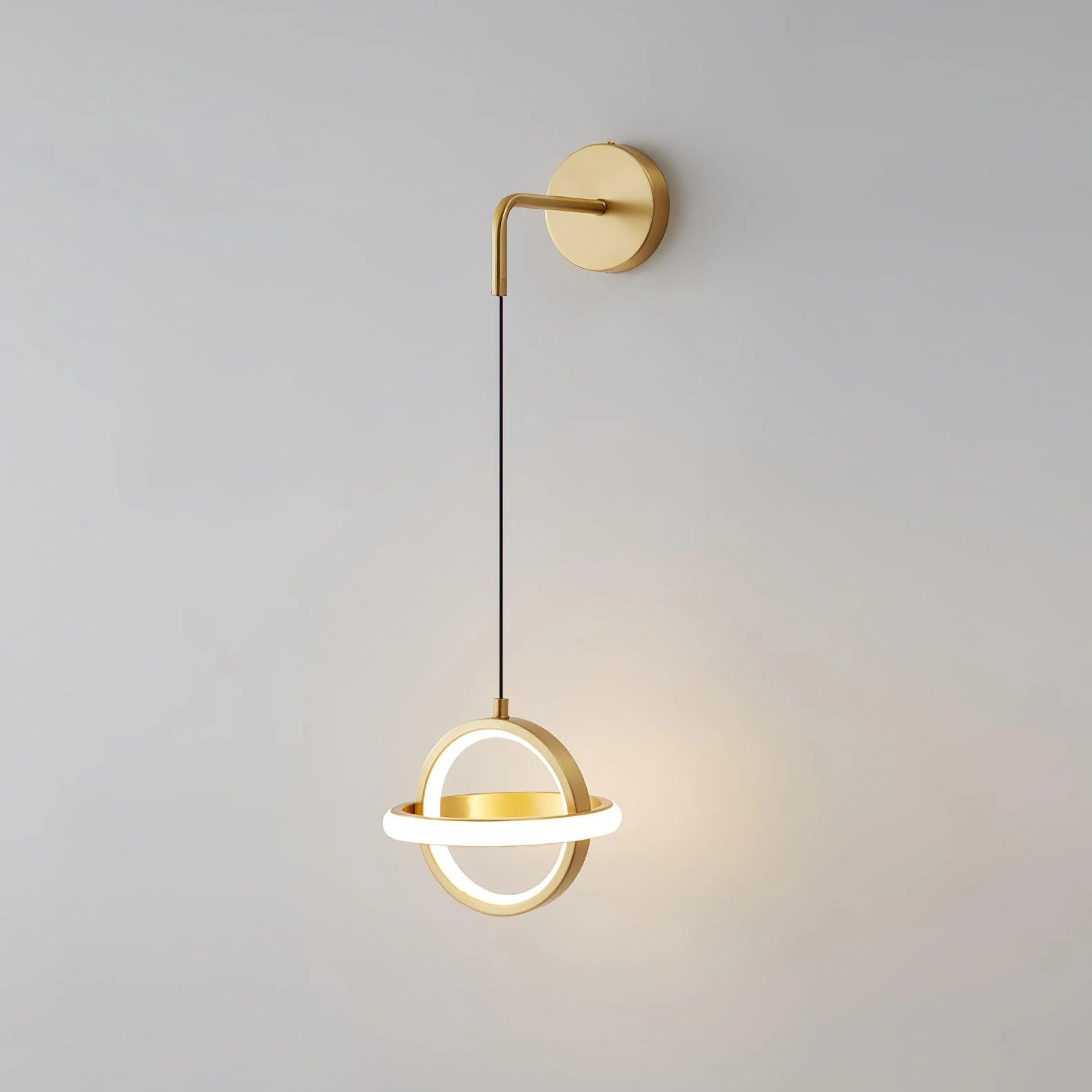 Oval Brass Wall Light - W 7.1″ x H 13.8″ Set of 2 / Brass / Three-color changing light