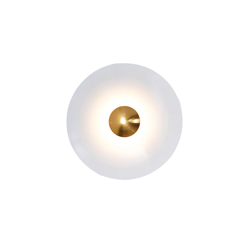 Simplicity Glow Wall Light - ∅ 15.7″ x H 15.7″ Set of 2 / White & Antique copper / Warm Light