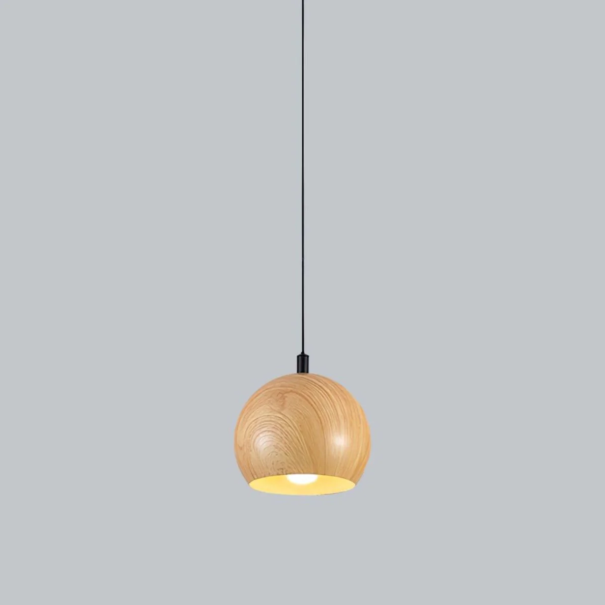 Подвесной светильник Timeless Grain - модель B, ∅15см x 13см, орех, теплый свет