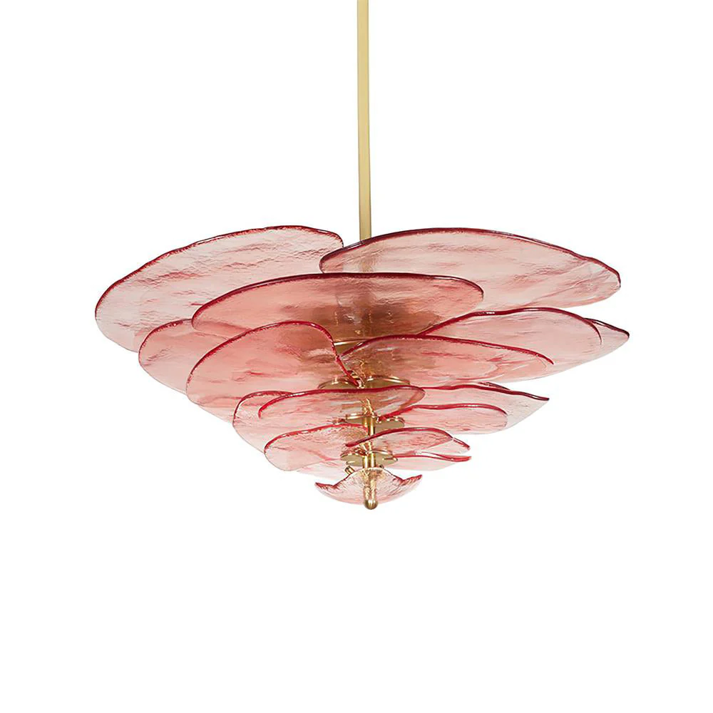 Люстра Petals Gold Murano - 4 яруса ∅67см x 29см, янтарь, золотой