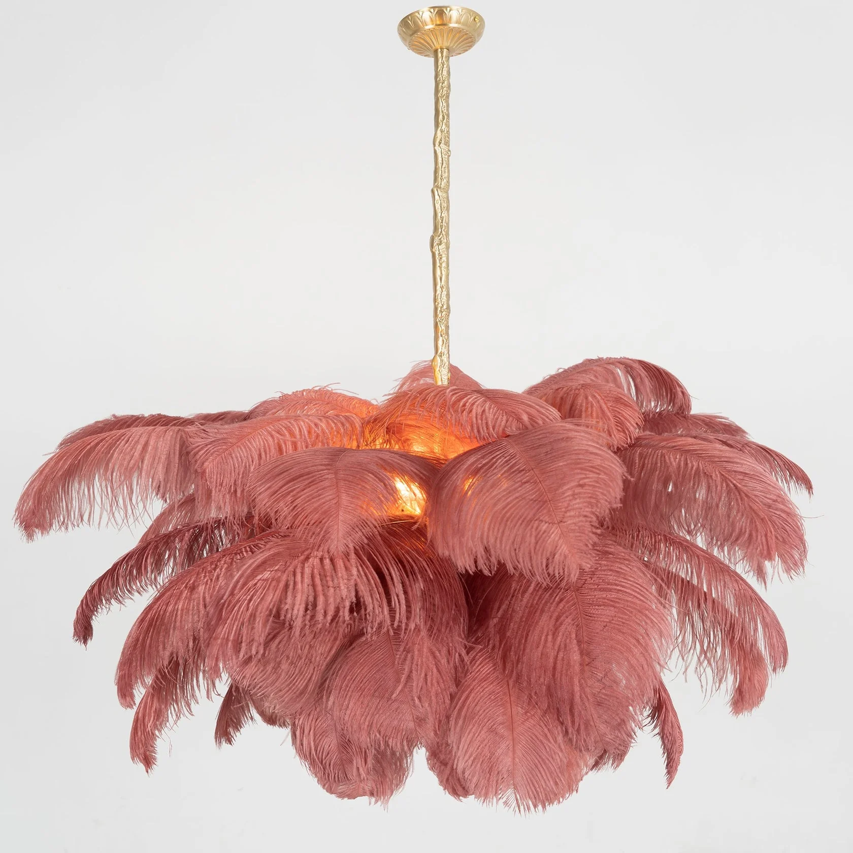 Люстра Ostrich Feather - ∅110см x 90см, серебро, белый