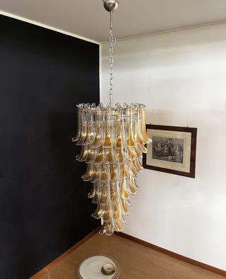 Люстра Marigold Murano - ∅64см x 120см, янтарь, никель