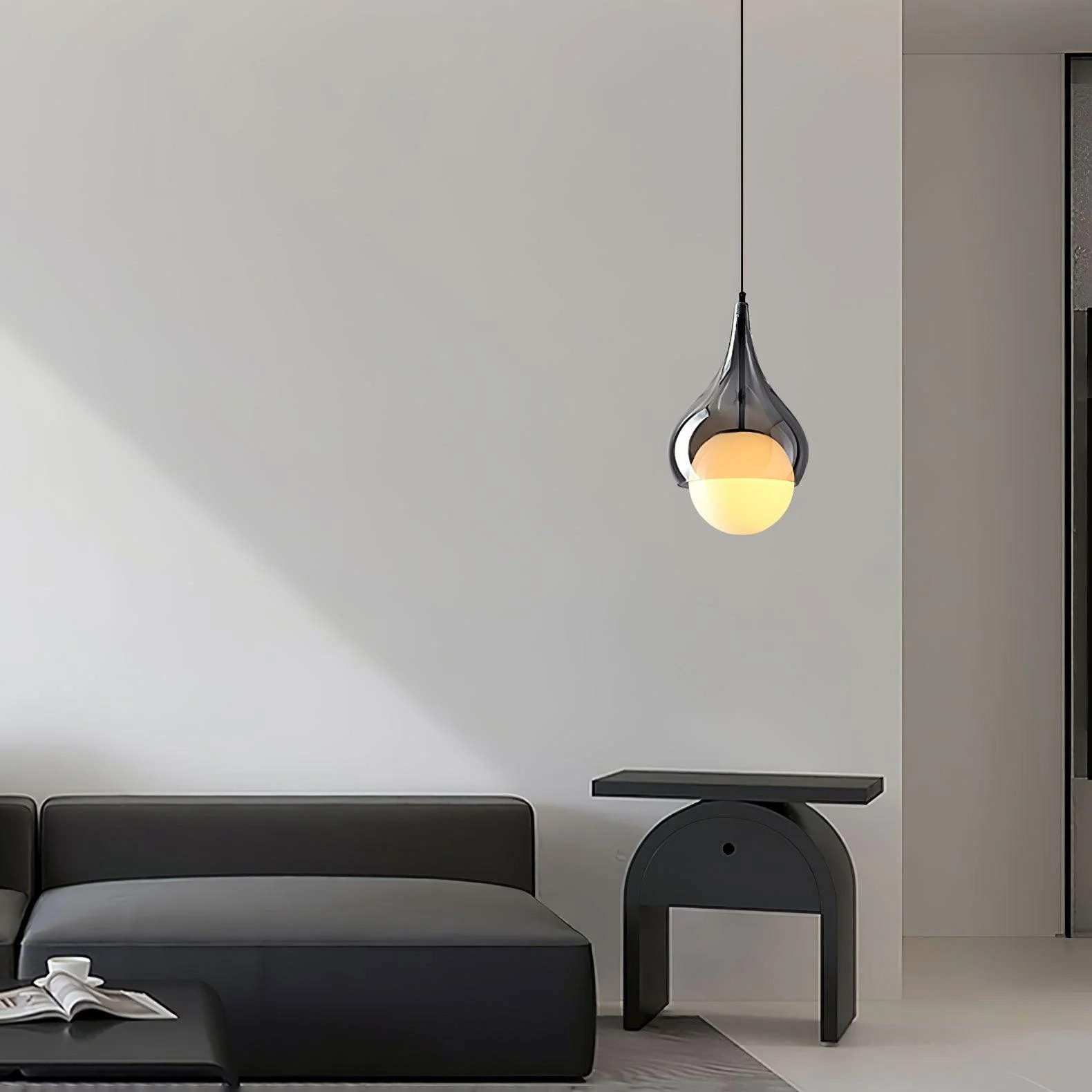 Подвесной светильник Quartet of Light Glass  - модель D Small - ∅70см x 150см, черный, дымчато-серый, 3000-6500К