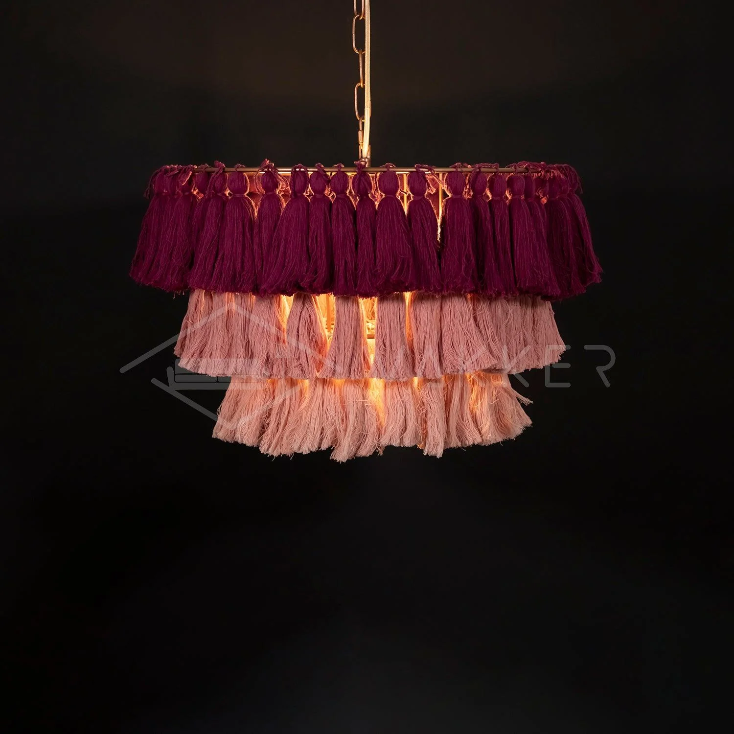 Люстра Fela Tassel - ∅51см x 35см, розовый