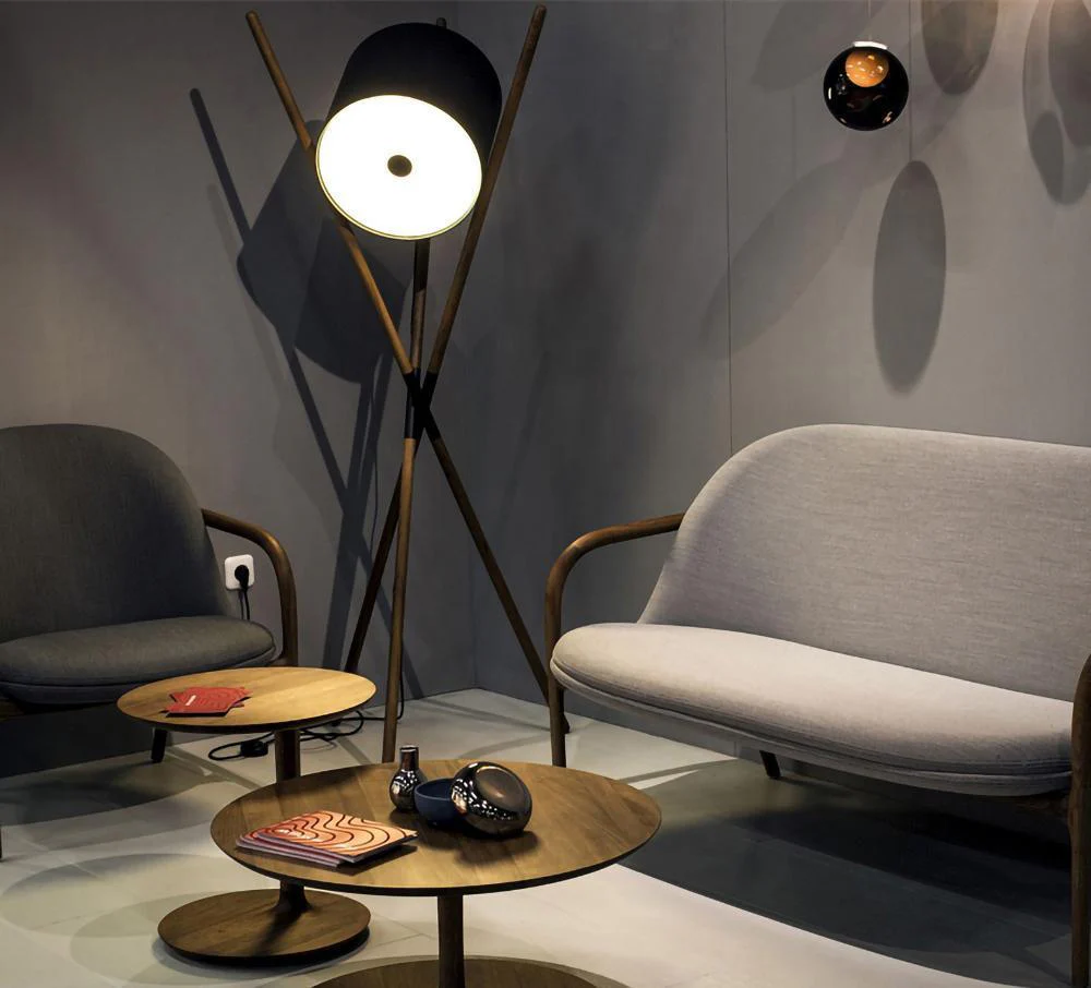 Торшер Shift Lamp - ∅58см x 173см, черный, дерево