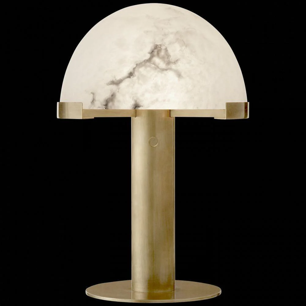Настольный светильник Elegance Alabaster - ∅30см x 50см, золотой, белый, стекло