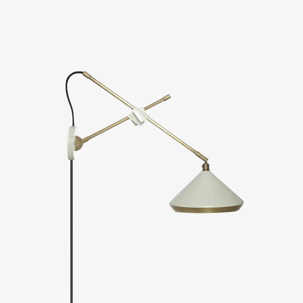 Shear Plug-in Wall Light - ∅ 18″ X H 15.8″ / Dia 46cm X H 40cm  Set of 2 / Copper Plating & Matte White / EU Plug