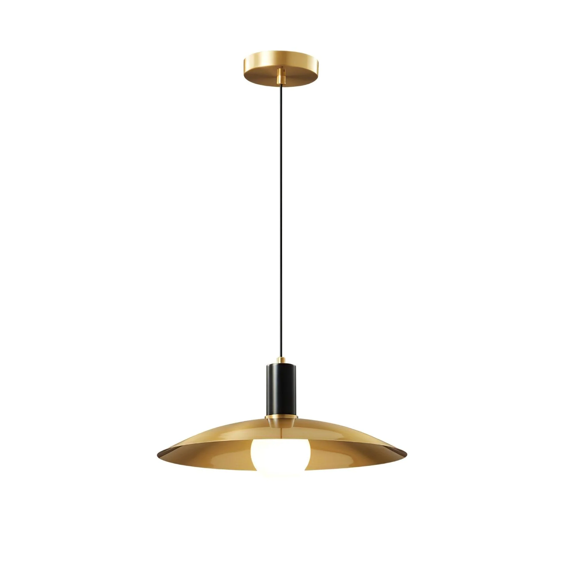 Подвесной светильник Brass Flared - ∅33см x 12см, черный, латунь