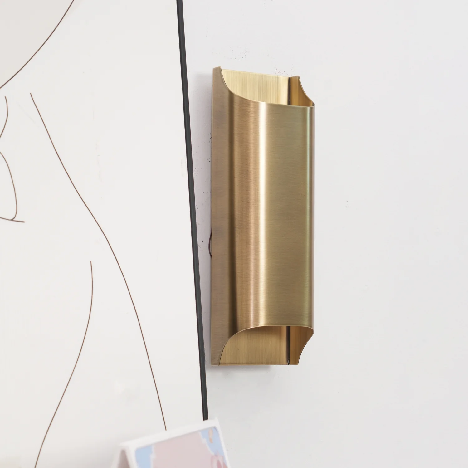 Настенный светильник Leclerc Brass - ∅10см x 30см, черный, матовый