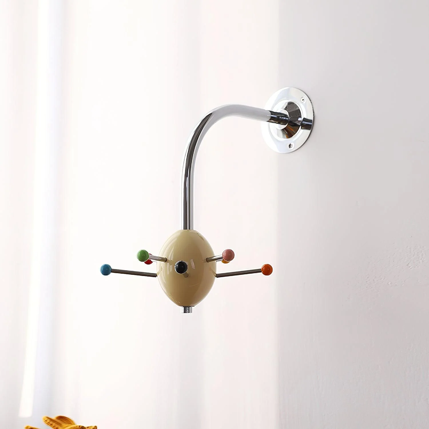 Sputnik Coat Rack - Set of 2 / Chrome＆Beige