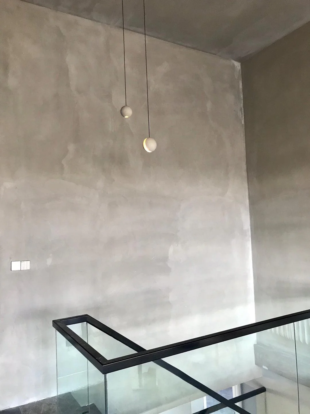 Подвесной светильник Moon Concrete - 2 плафона ∅24см x 150см, серый
