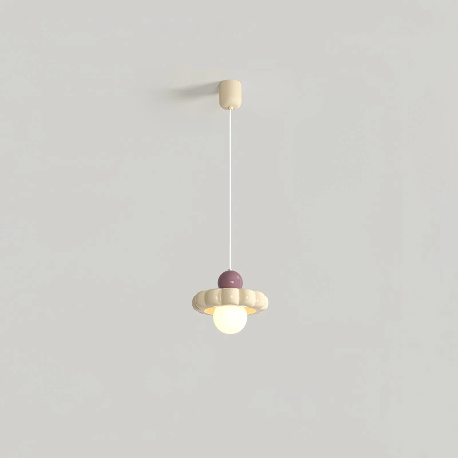 Подвесной светильник Cream Cloud - ∅19см x 11см, молочный кофе, кофе