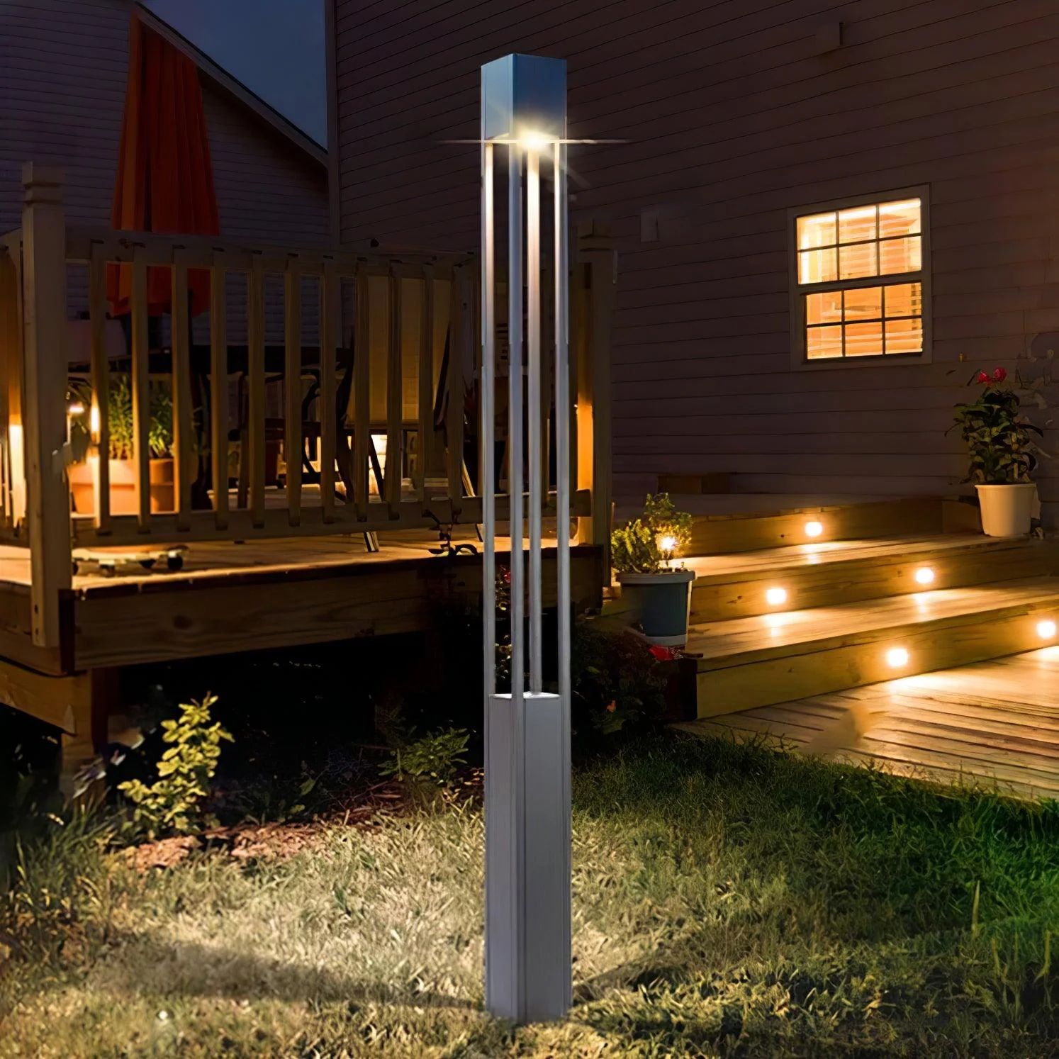 Уличный светильник Pole -  4 шт. ∅17см x 300см, черный, холодный свет