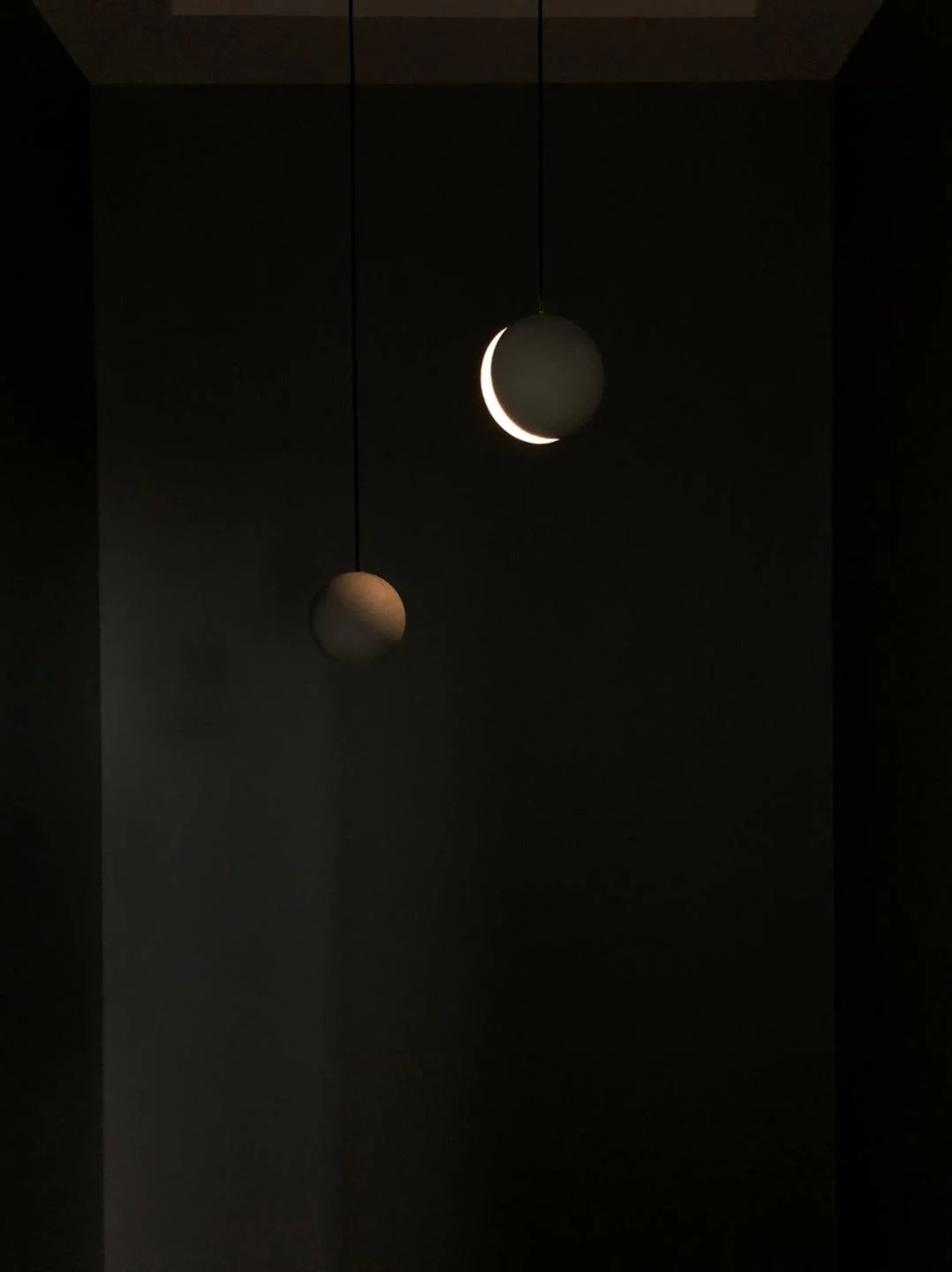 Подвесной светильник Moon Concrete - 2 плафона ∅24см x 150см, серый