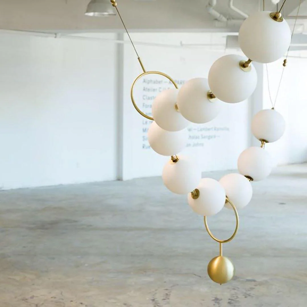 Подвесной светильник Necklace - 10 подвесов, модель A ∅10см x 150см, теплый свет