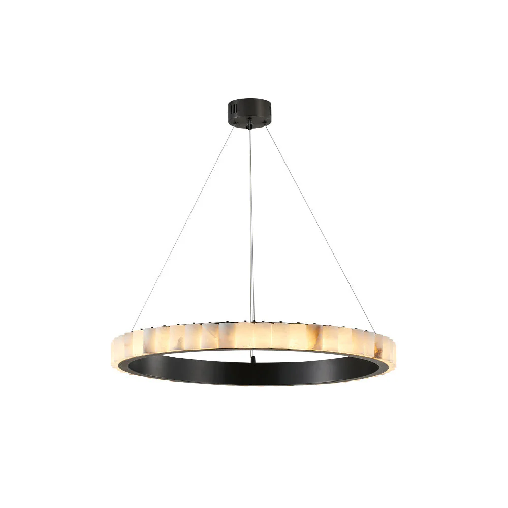 Люстра Alabaster Avalon Halo - ∅60см x 8см, черный, теплый свет