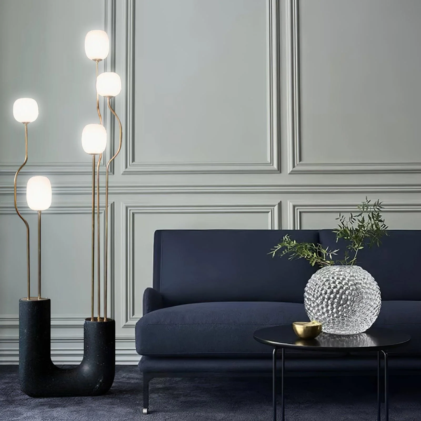 Comet Floor Lamp - ∅ 18.9″ x H 66.9″ / Dia 48cm x H 170cm / Black+Gold / UK plug