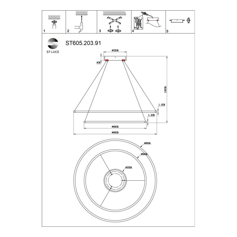 Cветильник подвесной  SMART ST Luce  ST605.203.91