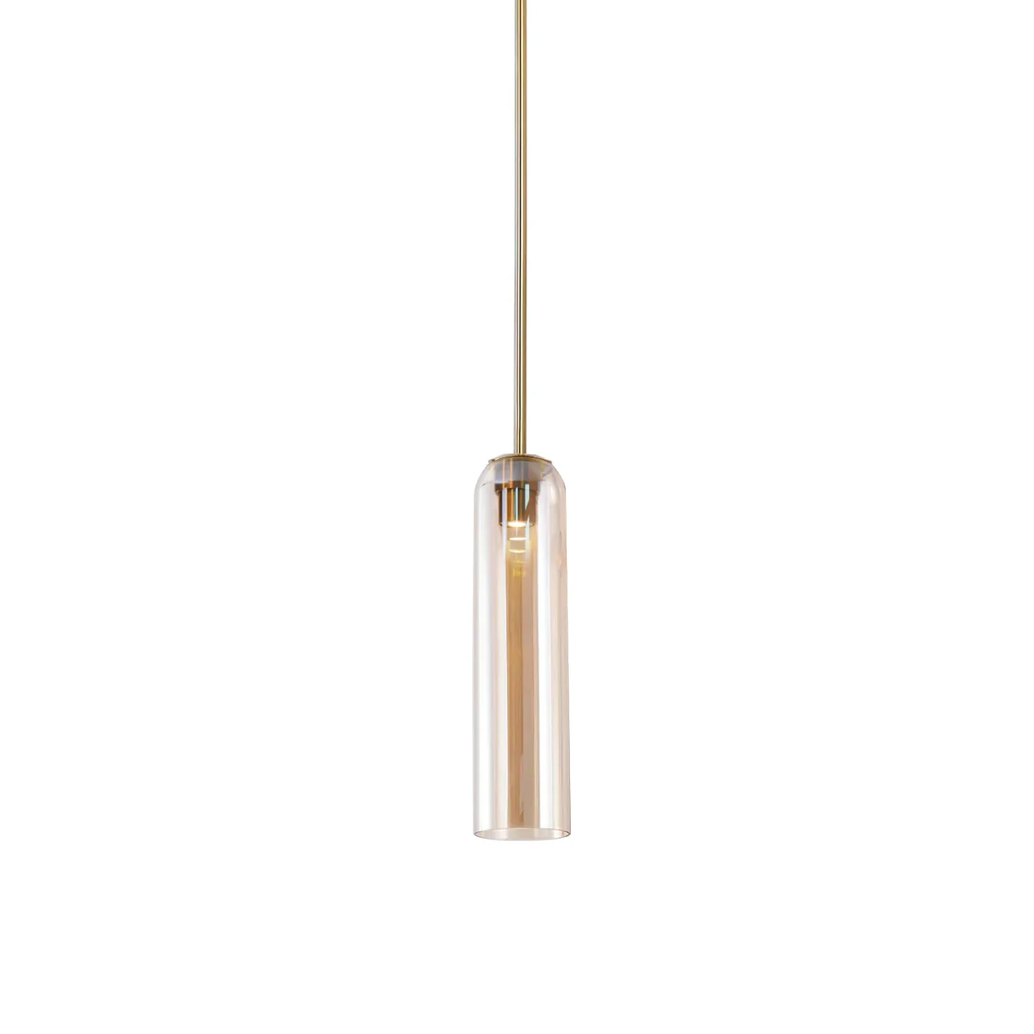 Подвесной светильник Long Tube Glass - ∅10см x 120см, золотой, прозрачный