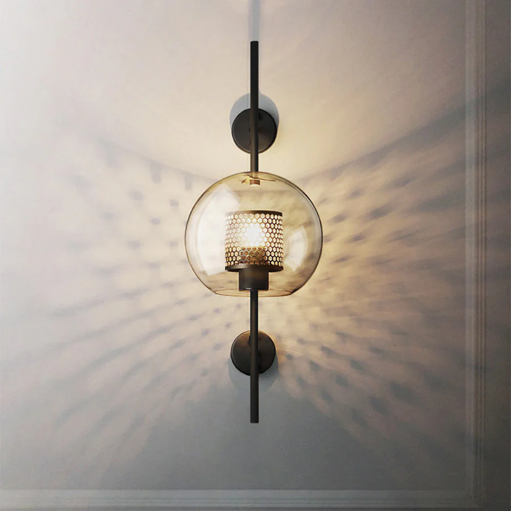 Настенный светильник Chiswick Glass - ∅13см x 67см, серебряный, стекло, 2 шт