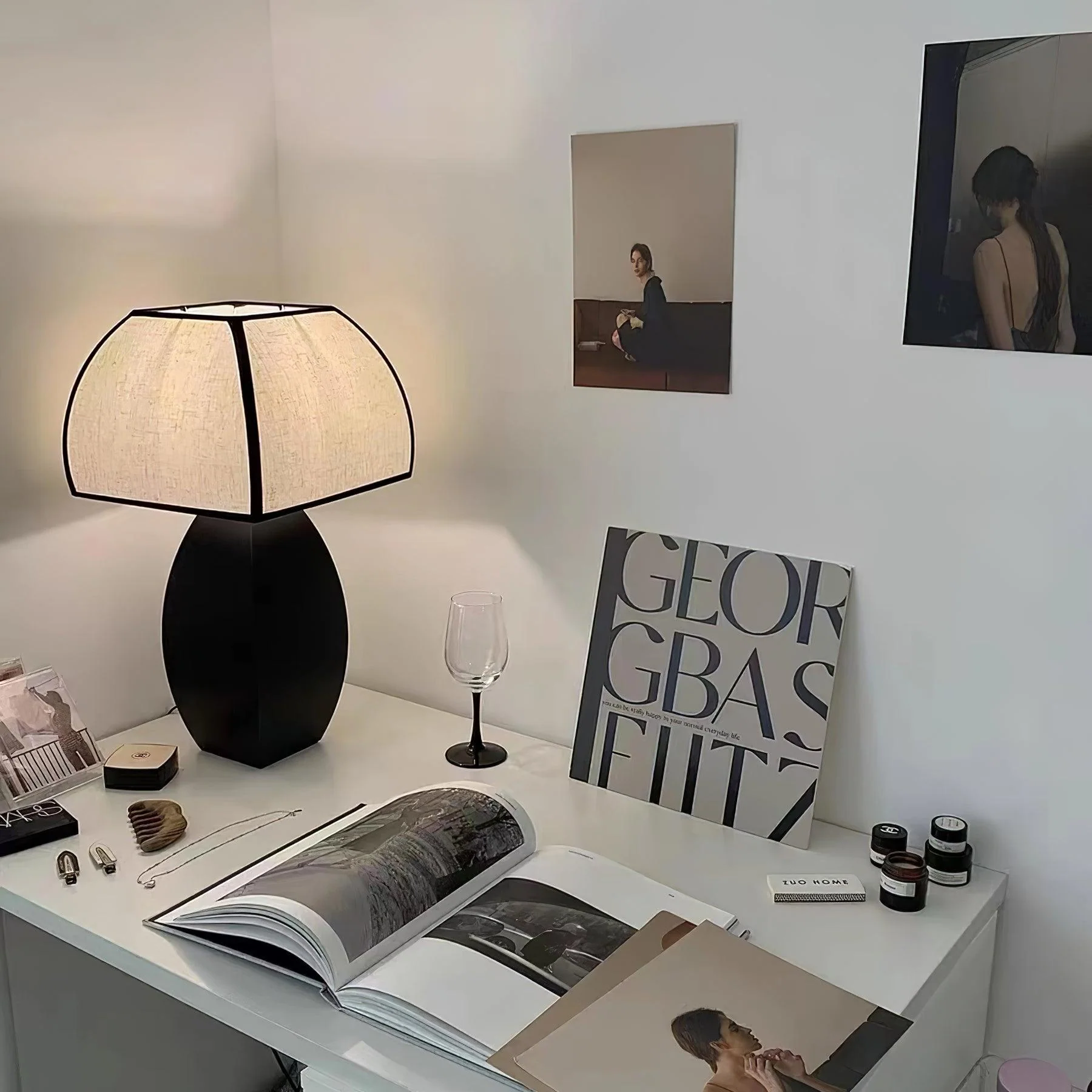 Javier Black Table Lamp - ∅ 13.7″ x H 21.6″ / Dia 35cm x H 55cm / Black / US plug