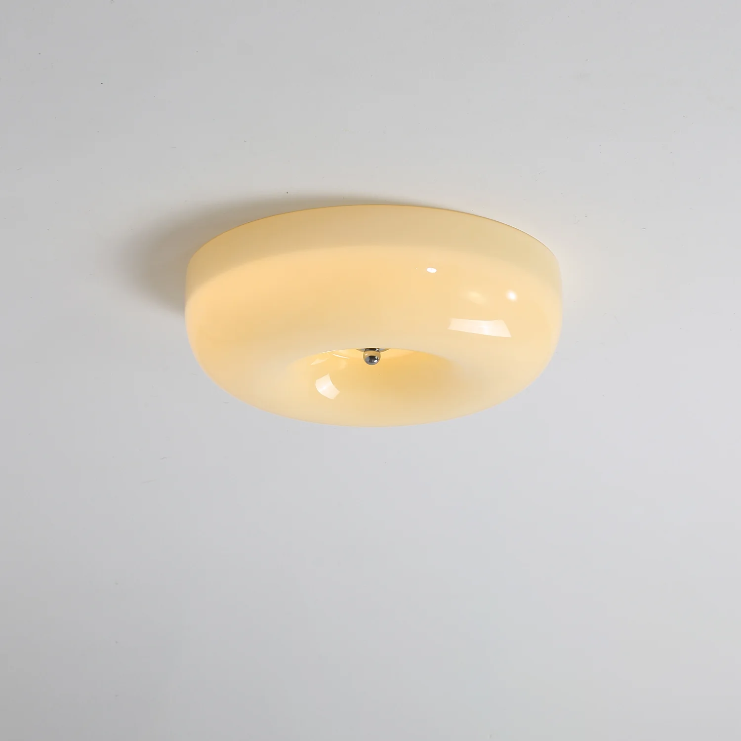 Потолочный светильник Swirl Glass - ∅46см x 10см, кофе, хром, теплый свет