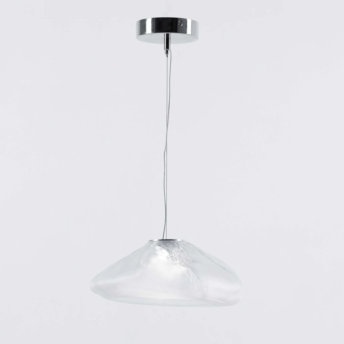 Подвесной светильник Blown Glass Mesh - 20 подвесов, круглое крепление, ∅20см, белый, стекло
