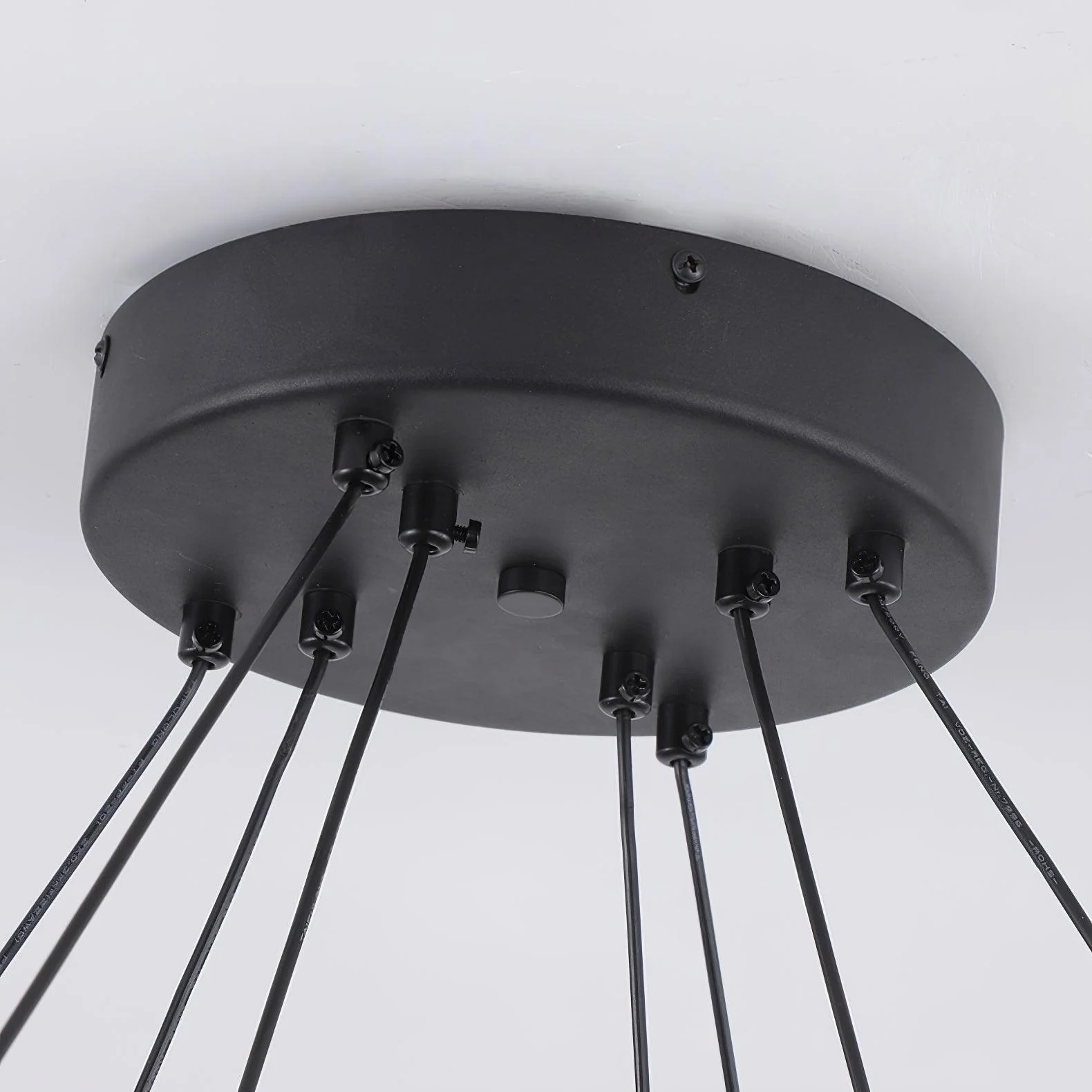 Люстра Hanging LED - ∅60см x 8см, черный, белый, теплый свет