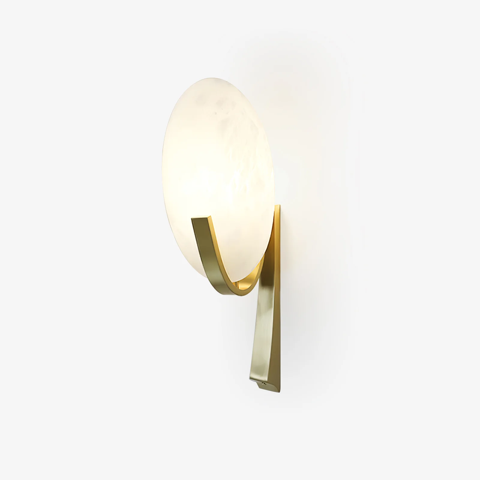 Alice Alabaster Wall Lamp - ∅ 7.9″ x H 19.7″ / Black & Warm Light / Set Of 2