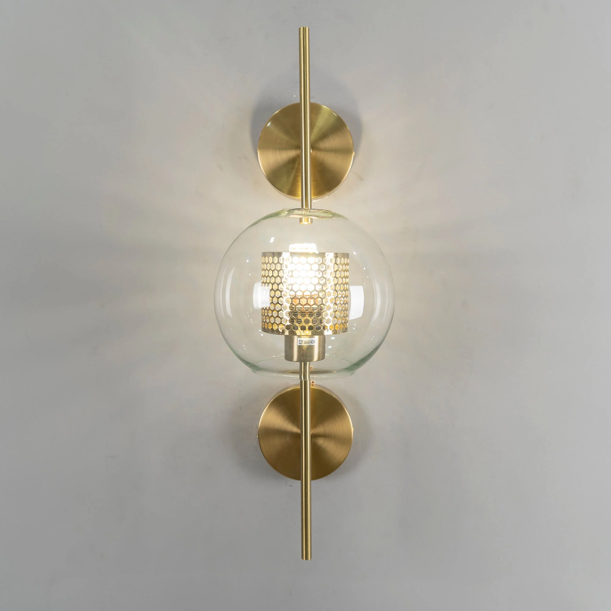 Настенный светильник Chiswick Glass - ∅13см x 67см, серебряный, стекло, 2 шт