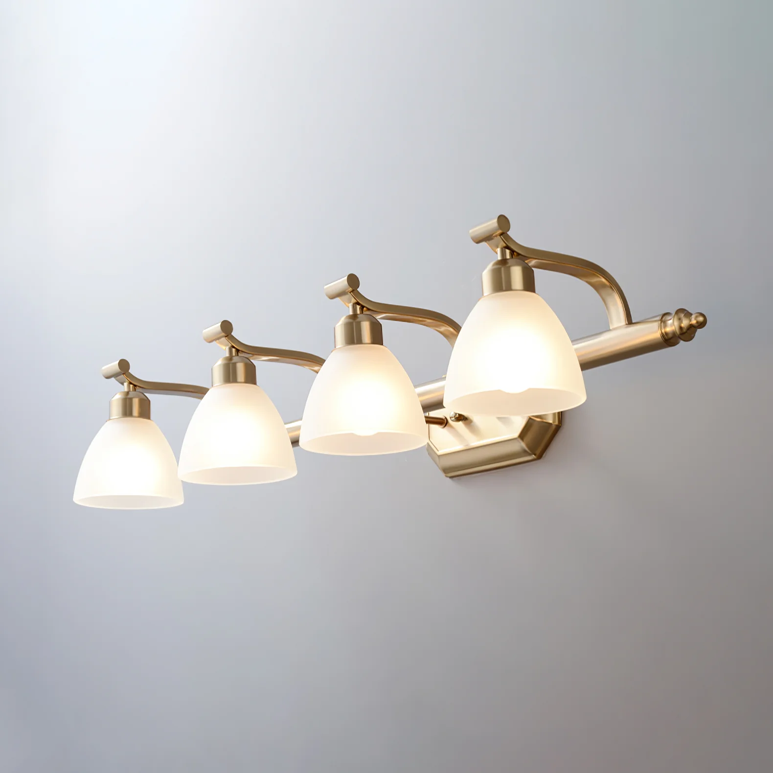 Настенный светильник Lana Classic Bath - 3 источника света ∅59см x 16см, золотой, белый