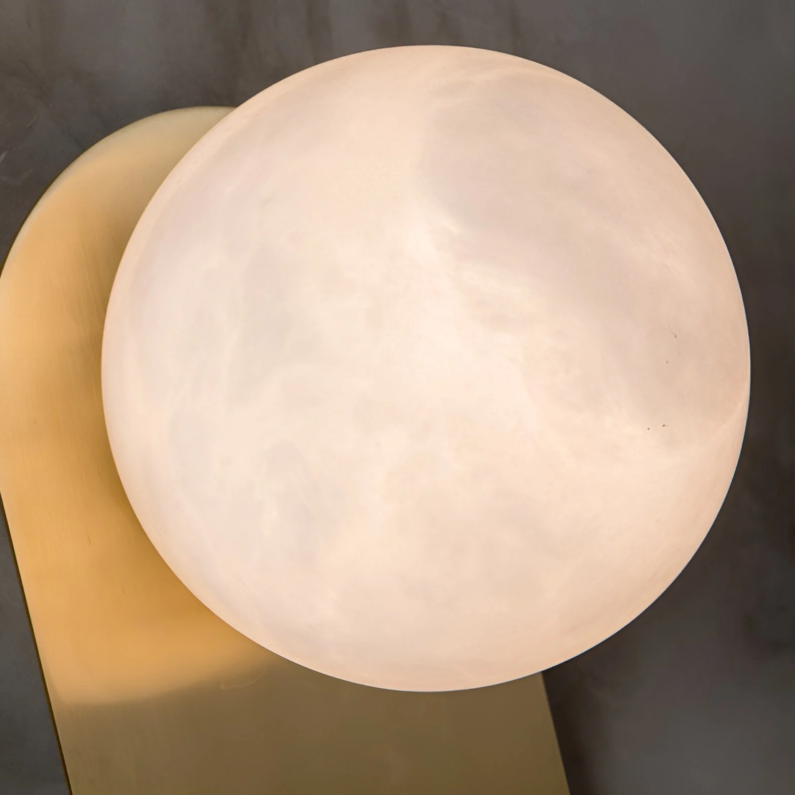 Adrion Alabaster Wall Light - ∅ 4.7″ x H 11.8″ / Dia 12cm x H 30cm / Copper & White / Set Of 2