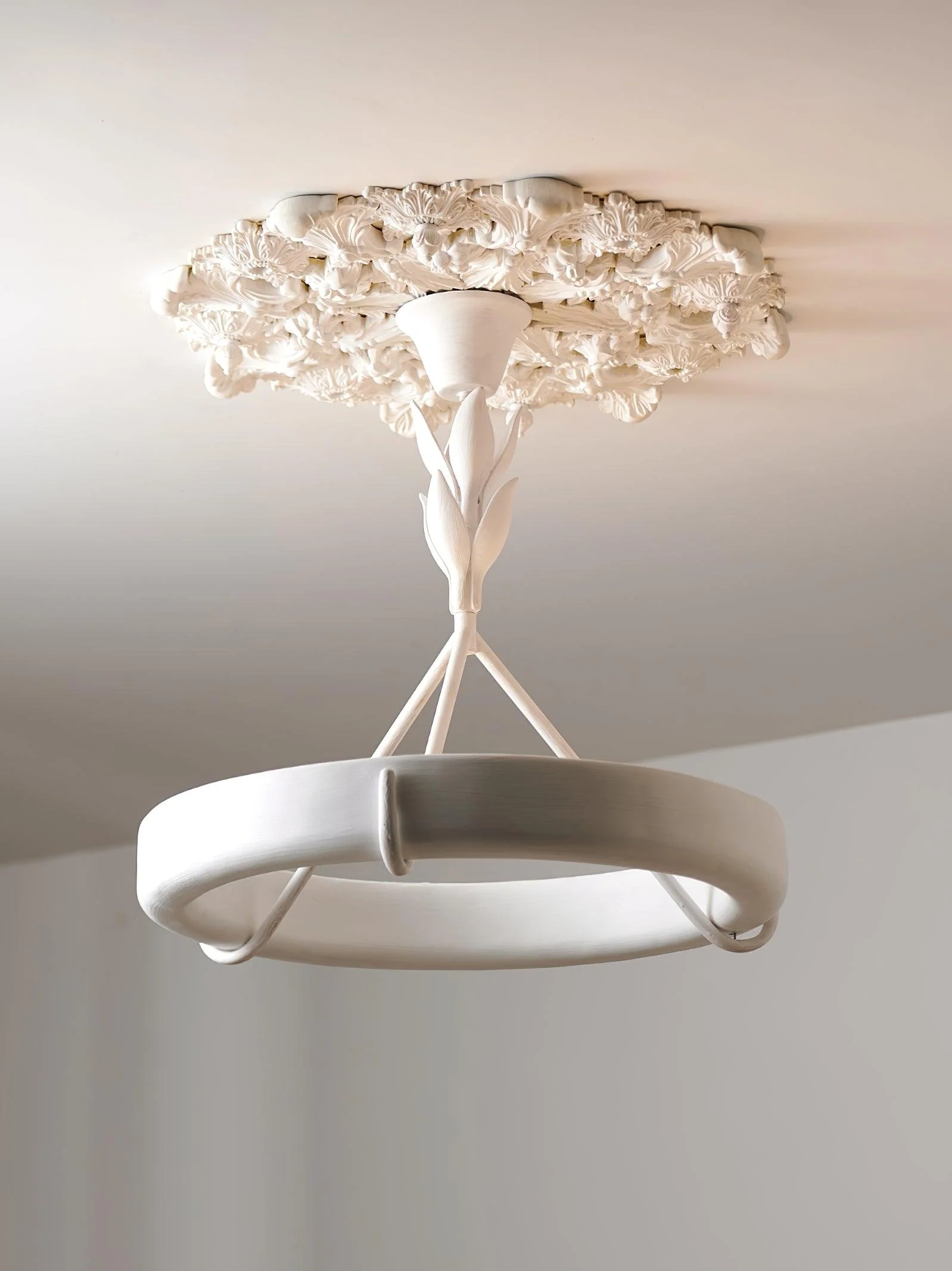 Люстра Tinsley Plaster - ∅80см x 65см, белый, теплый свет