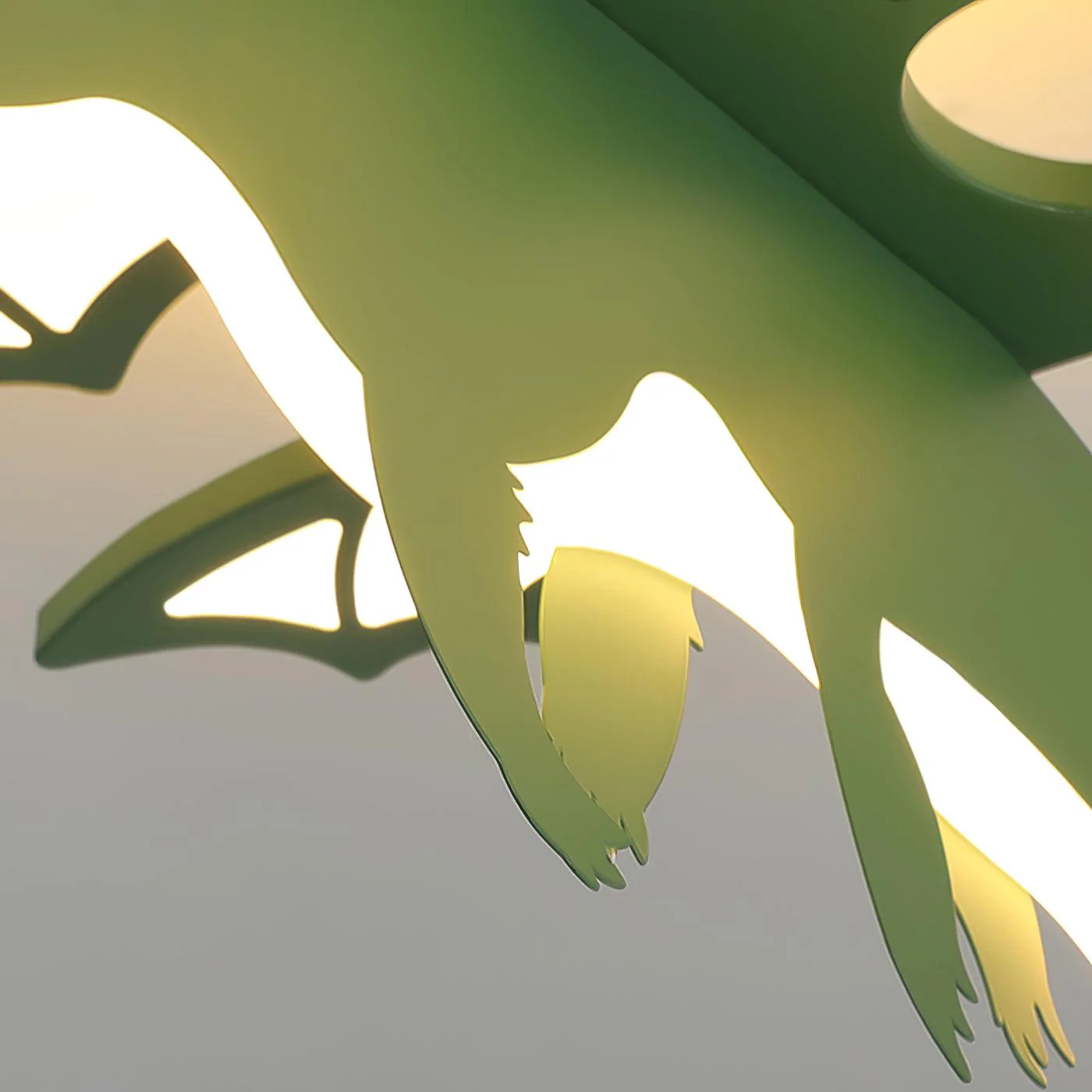 Потолочный светильник Green Dinosaur - 70см x 30см, зеленый, холодный свет