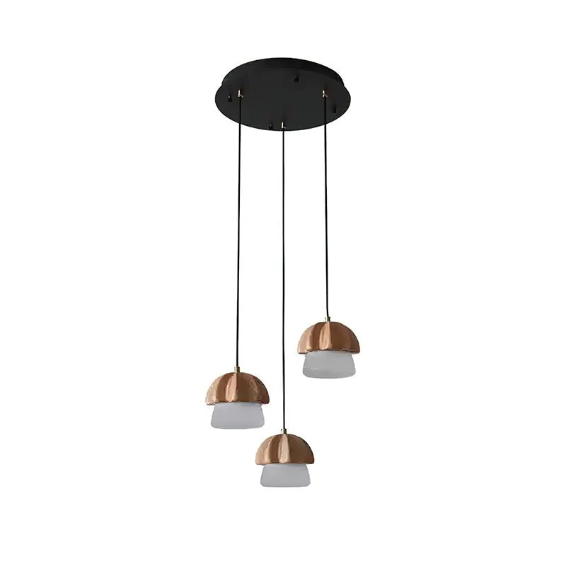 Люстра Mushroom Cluster - 1 плафон ∅12см x 13см, орех, теплый свет