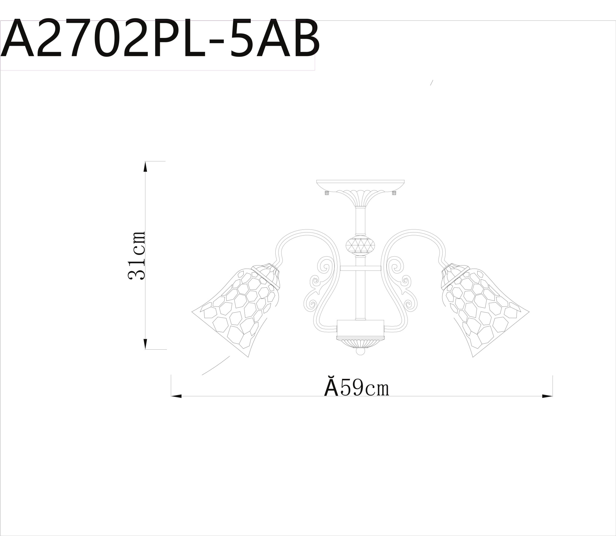 Светильник потолочный Arte Lamp NICOLE A2702PL-5AB