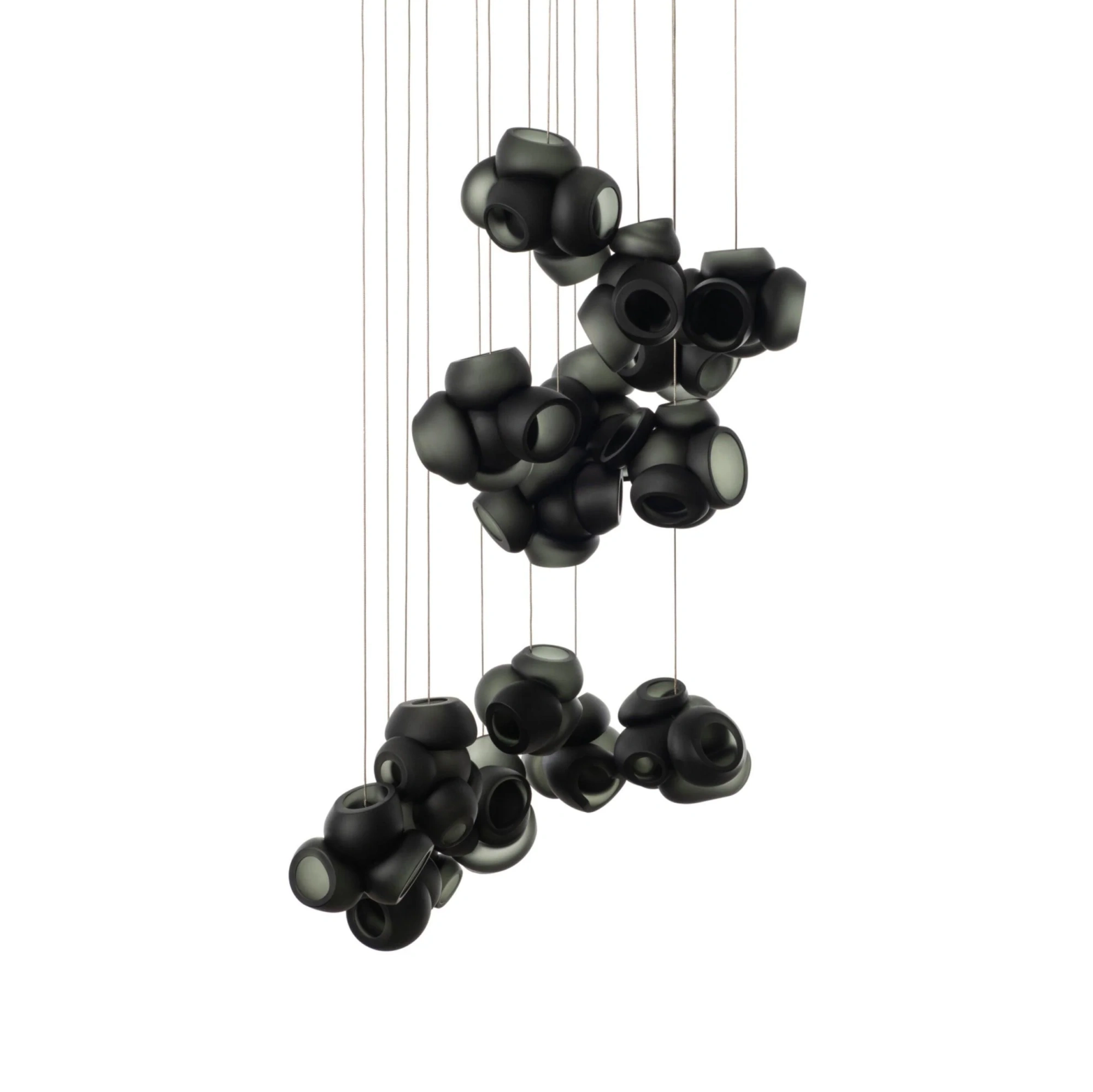 Подвесной светильник Bubbles Cluster - 16 подвесов ∅60см x 200см, черный, холодный свет