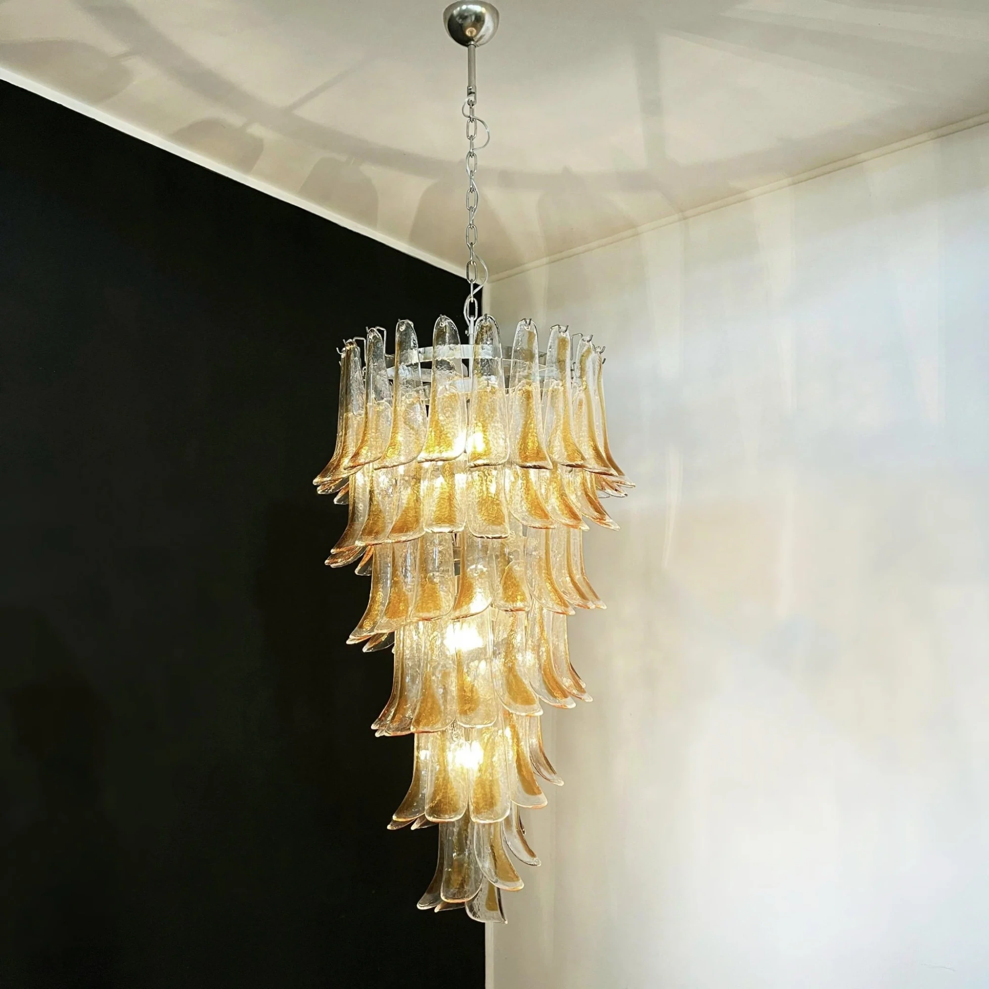 Люстра Marigold Murano - ∅64см x 120см, янтарь, никель