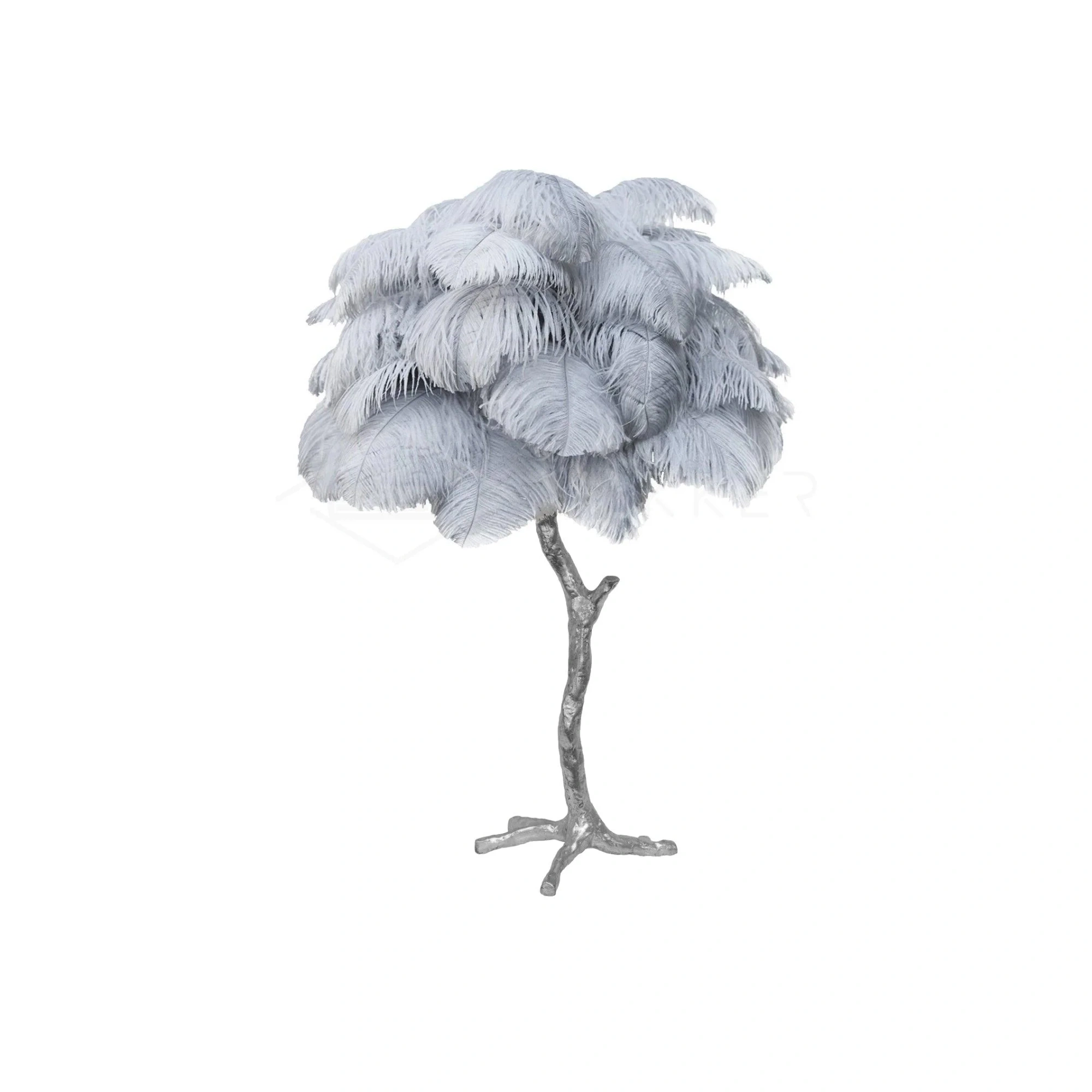 Настольный светильник Ostrich Feather - серебряный, серый