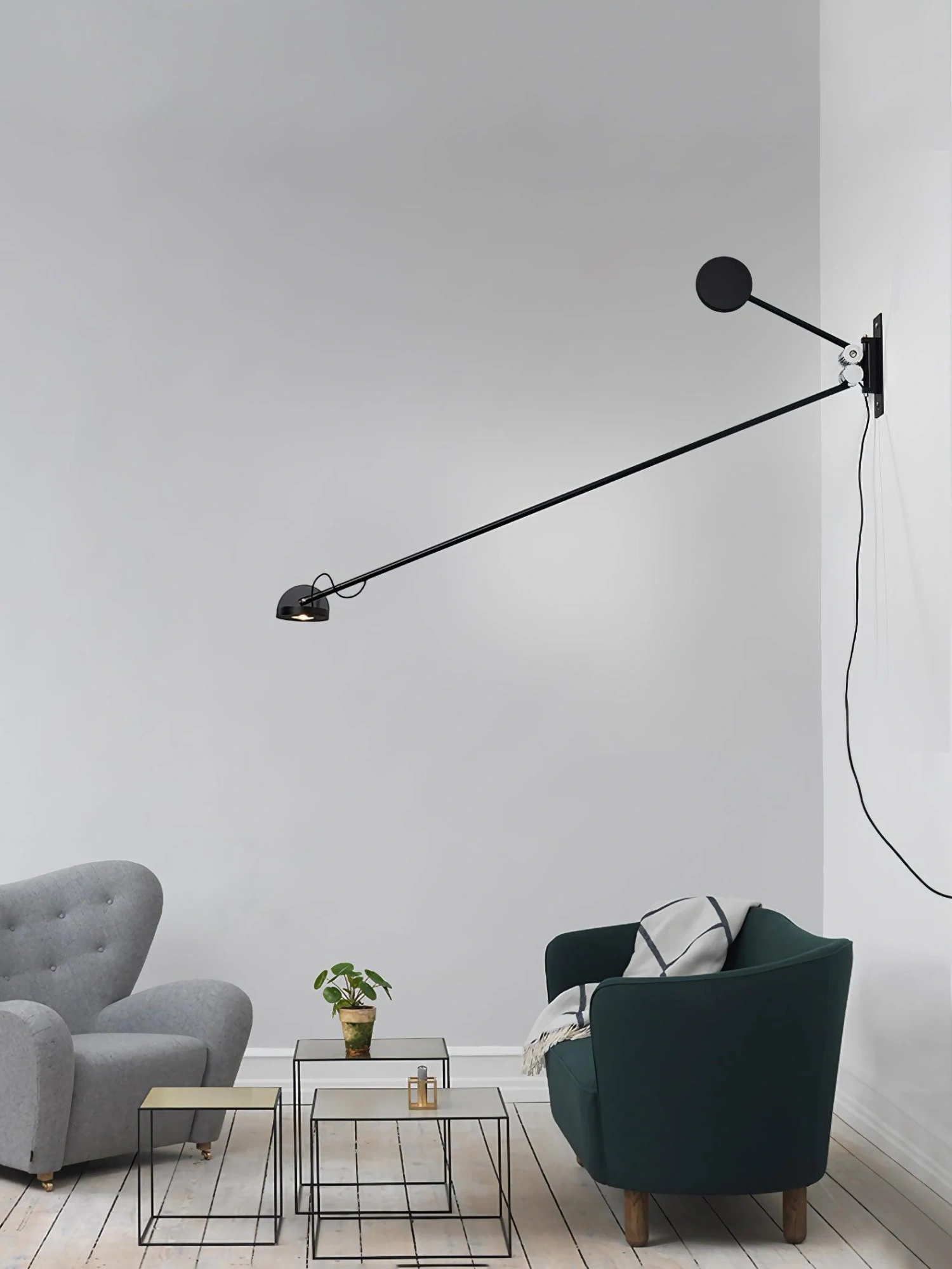Настенный светильник Precision Movement - 124см x 20см, черный, красный