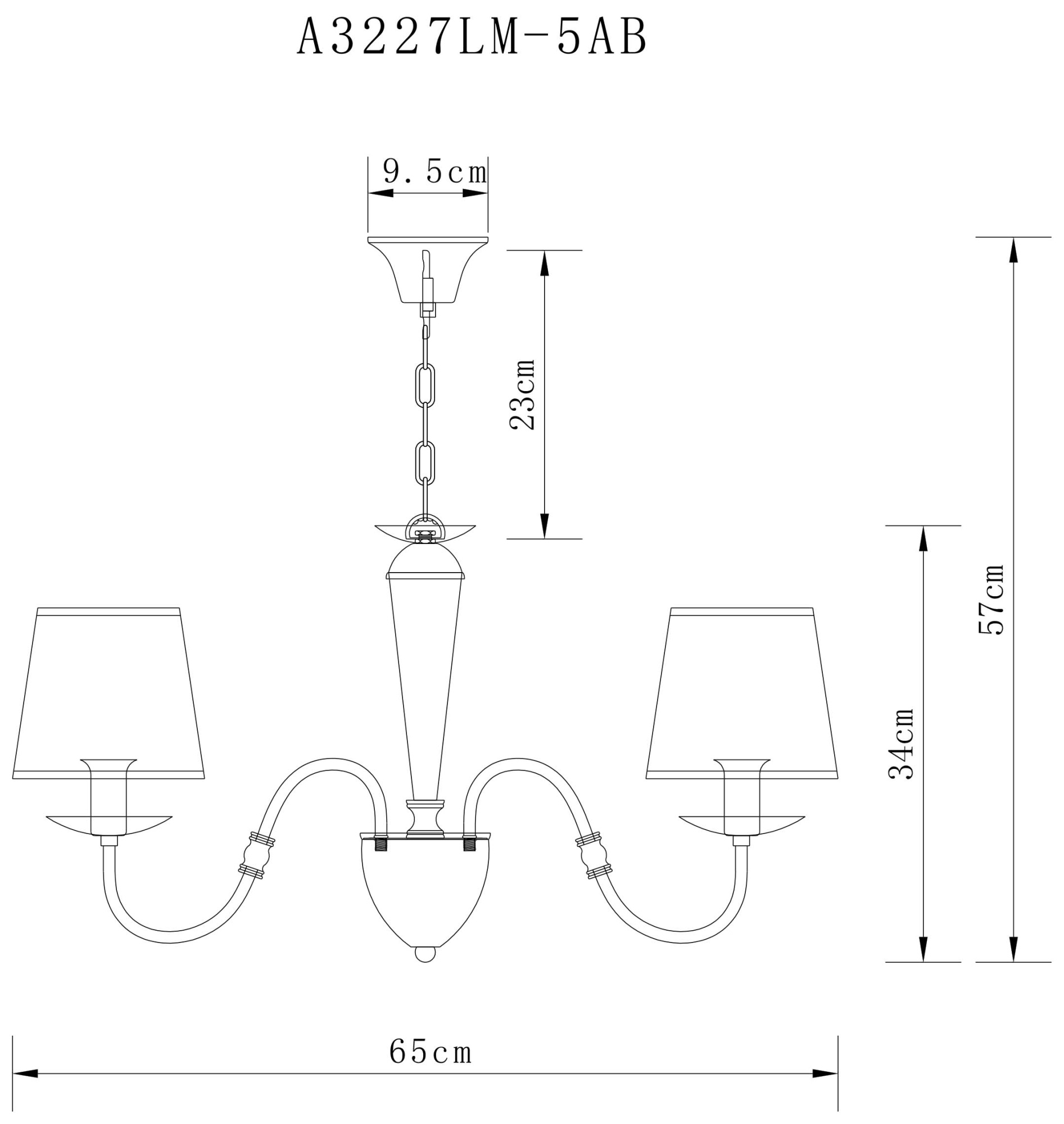 Светильник потолочный Arte Lamp FIONA A3227LM-5AB