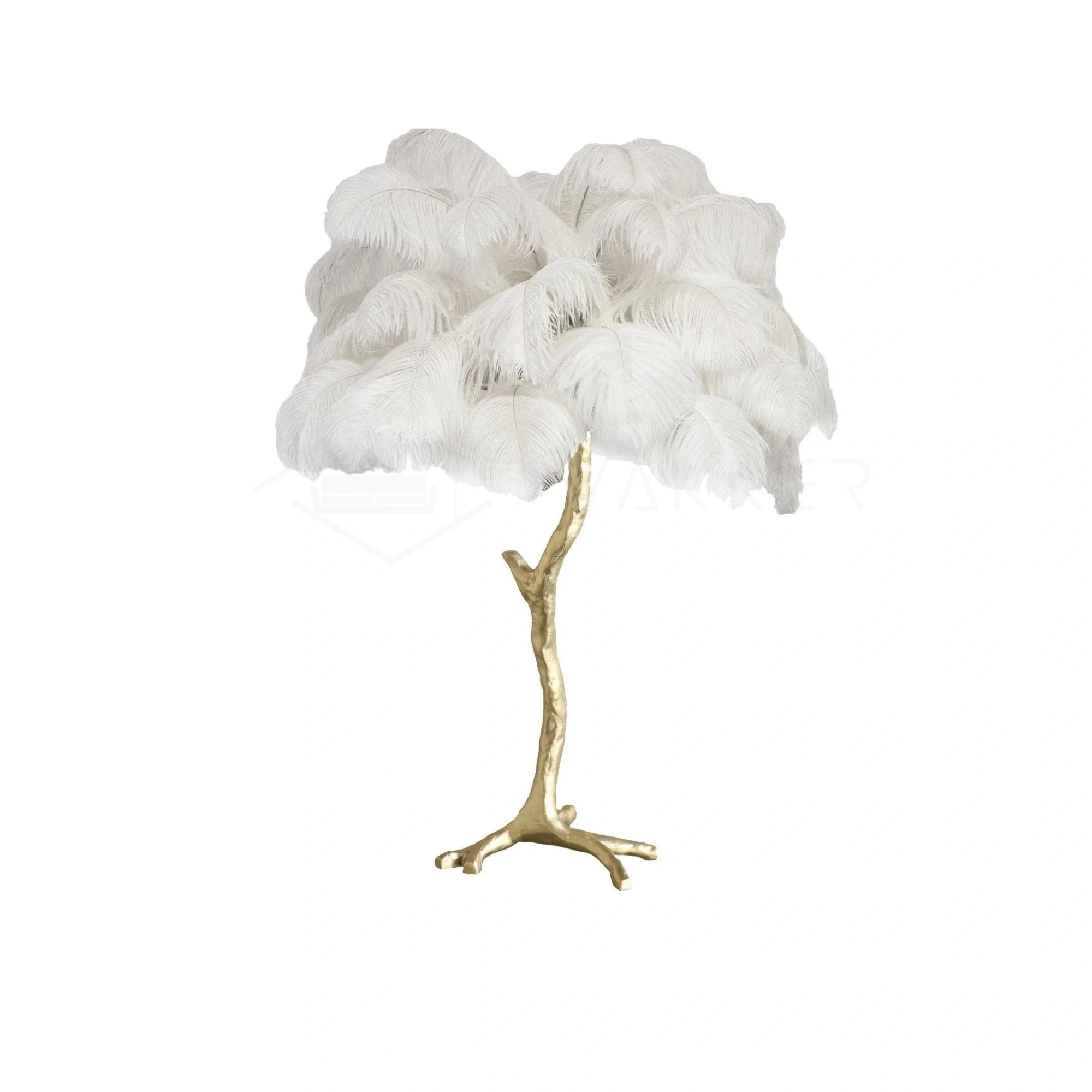 Настольный светильник Ostrich Feather - латунь, белый
